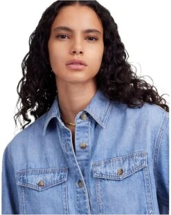 Madewell Boxy Cropped Short Sleeve Shirt In Altoona | Shirts & Tops -Shoe Vogue Shop 81iD77Jh CL. AC SR736920