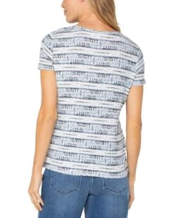 Liverpool Los Angeles Short Sleeve Scoop Neck Knit Top With Miter Front | Shirts & Tops -Shoe Vogue Shop 81isAzNdnXL. AC SR736920