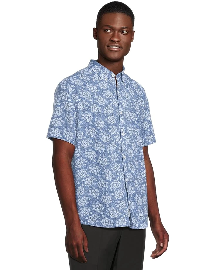 Johnston & Murphy Short Sleeve Rose Print Linen Shirt | Shirts & Tops 4 Johnston & Murphy Short Sleeve Rose Print Linen Shirt | Shirts & Tops - Image 2
