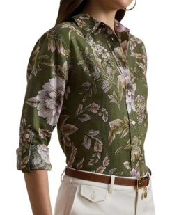 Lauren Ralph Lauren Relaxed Fit Floral Linen Shirt | Shirts & Tops -Shoe Vogue Shop 81xmxpWBagL. AC SR736920