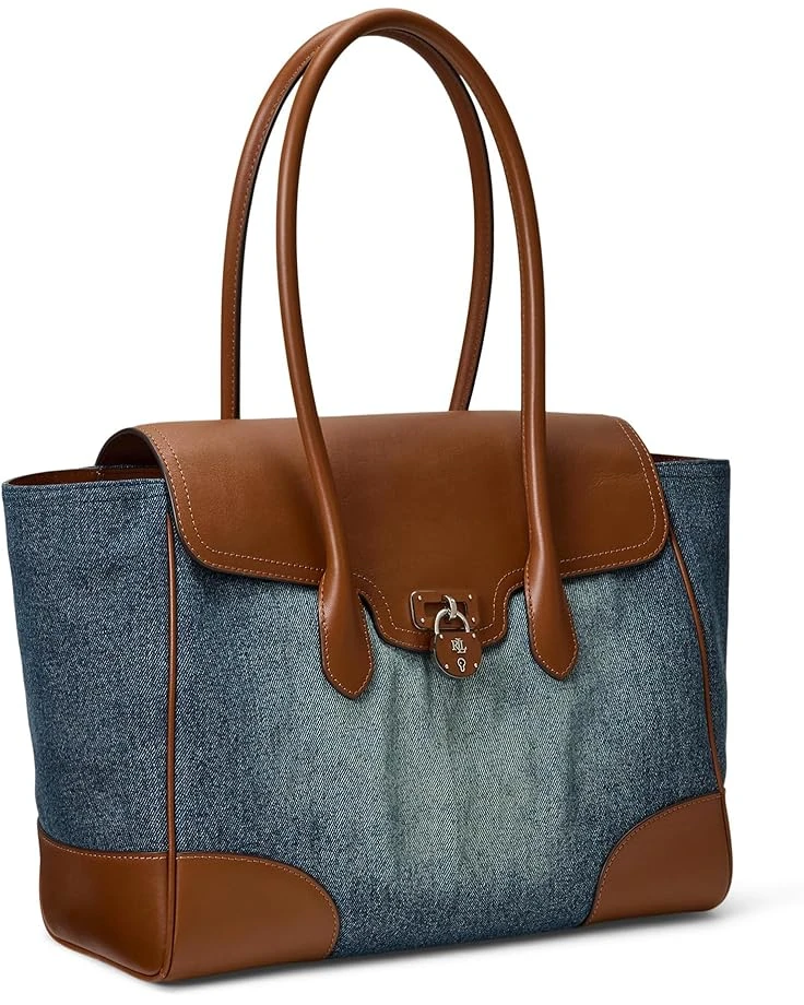 Lauren Ralph Lauren Washed Denim Large Tanner Satchel | Handbags 3 Lauren Ralph Lauren Washed Denim Large Tanner Satchel | Handbags