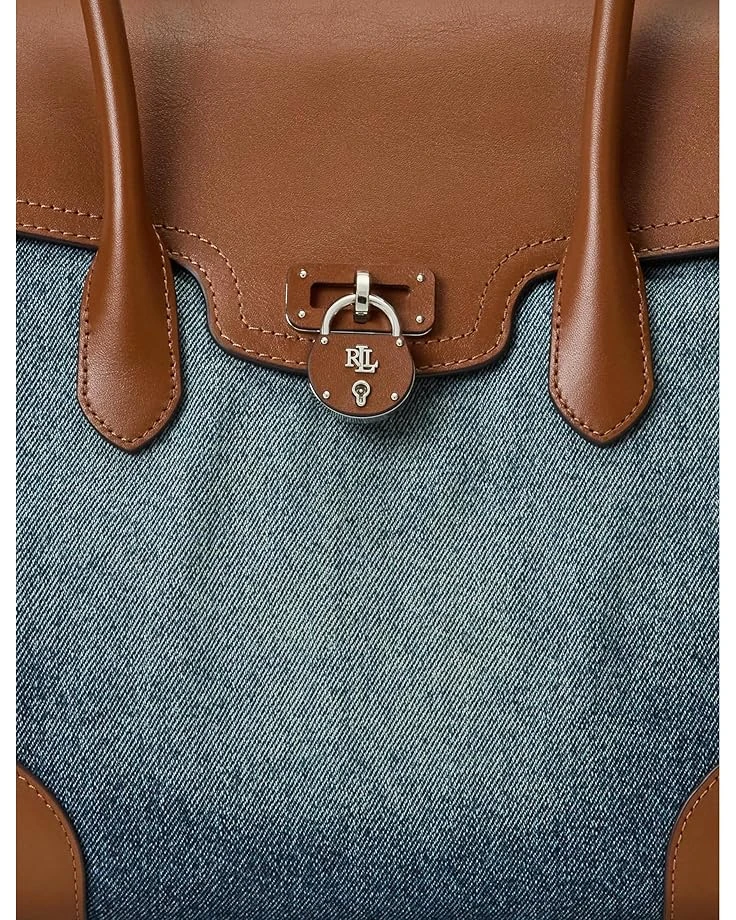 Lauren Ralph Lauren Washed Denim Large Tanner Satchel | Handbags 6 Lauren Ralph Lauren Washed Denim Large Tanner Satchel | Handbags - Image 4