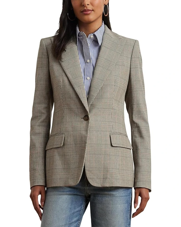 Lauren Ralph Lauren Glen Plaid Cotton Blend Twill Blazer | Coats & Outerwear 3 Lauren Ralph Lauren Glen Plaid Cotton Blend Twill Blazer | Coats & Outerwear