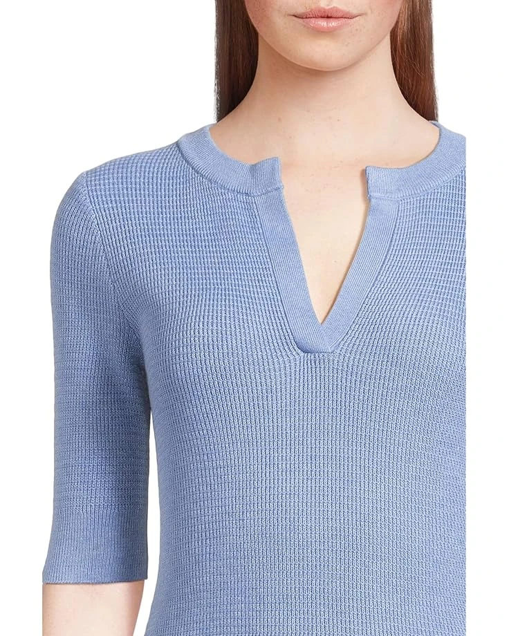 Lilla P Elbow Sleeve Split Neck Sweater | Sweaters 6 Lilla P Elbow Sleeve Split Neck Sweater | Sweaters - Image 4