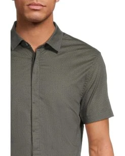 Armani Exchange Short Sleeve Slim Fit Micro Print Shirt | Shirts & Tops -Shoe Vogue Shop 91iG08vwxxL. AC SR736920