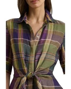 Lauren Ralph Lauren Plaid Tie Front Linen Shirtdress | Dresses -Shoe Vogue Shop 91xv eQKzSL. AC SR736920