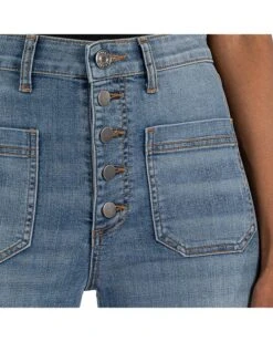 KUT from the Kloth Petite Meg High-Rise Wide Leg Exposed Button Raw Hem Patch Pockets in Prevent | Jeans 9 KUT from the Kloth Petite Meg High-Rise Wide Leg Exposed Button Raw Hem Patch Pockets in Prevent | Jeans -Shoe Vogue Shop A1JbcEXIA0L. AC SR736920